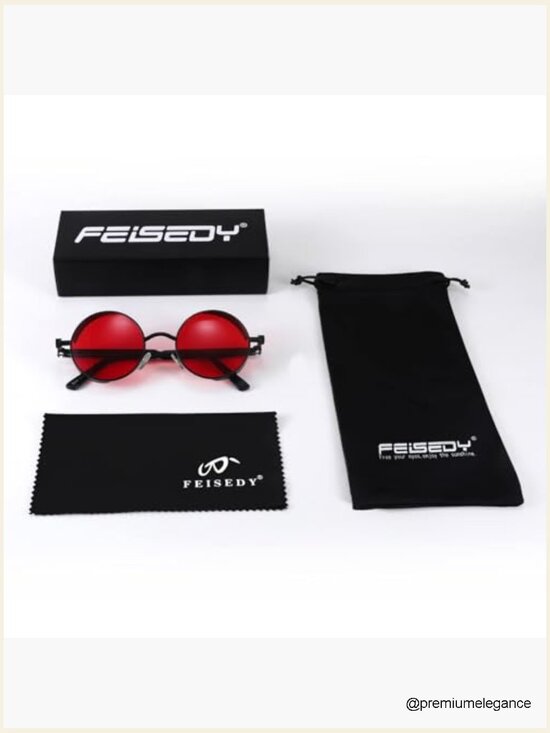 Retro Steampunk Sunglasses Round Metal Frame UV400 Protection main image 6